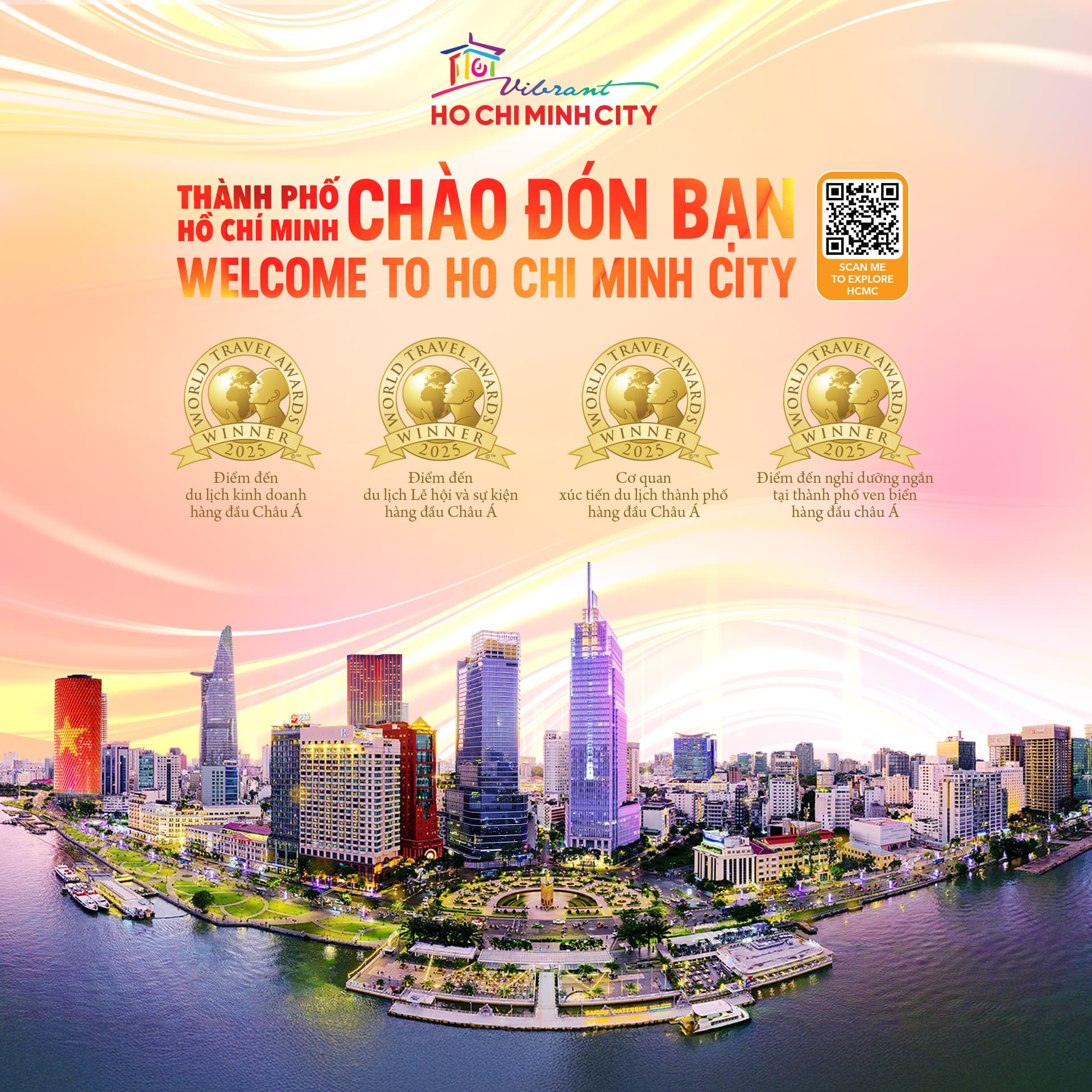 Thông cáo báo chí: Thành phố Hồ Chí Minh tiếp tục khẳng định vị thế Điểm đến hàng đầu Châu Á tại Giải thưởng Du lịch Thế giới 2025 - World Travel Awards 2025